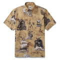 Men's Swashbucklers' Quest cotton short-sleeve Hawaiian shirt with nautical-inspired print.