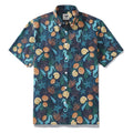 Men's Wonders of the Sea print Hawaiian shirt featuring seashells and starfish, made from soft cotton.