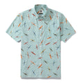 Men's light blue Hawaiian shirt with sea kayak print design