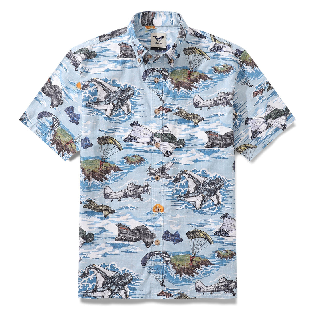 Men's Hawaiian Shirt Flight of the Falcons Cotton Button-down Short Sleeve Aloha Shirt