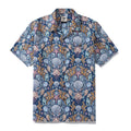 Deep sea marine life damask print Hawaiian shirt with camp collar