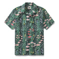 Men's wildflower print camp collar shirt made from 100% cotton