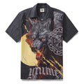 Men's Hawaiian shirt featuring Fenrir wolf Norse mythology pattern