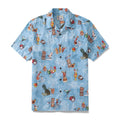 Men's tropical Tiki art print Hawaiian shirt in 100% cotton
