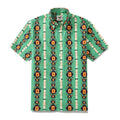 Men's 70s vintage style Hawaiian shirt with geometric ethnic pattern
