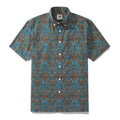 Men's 1940s vintage-style shirt with a detailed tulip floral pattern