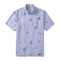 Vintage style men's Hawaiian button-down shirt with bamboo pattern