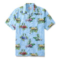 Men's short sleeve shirt with an old-fashioned car graphic print