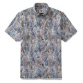 Men's short sleeve Hawaiian shirt featuring a tropical fish and seagrass print on cotton fabric.