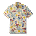Vintage 1940s style Hawaiian shirt with bird of paradise and hibiscus flower print