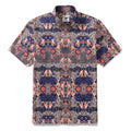 Men's 1940s vintage style floral short-sleeve shirt with delicate vine details