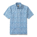 Men's vintage floral print Hawaiian button-down shirt in 100% cotton