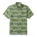 Men's retro Hawaiian shirt featuring a snowfish and seaweed print in a short-sleeve button-down style.