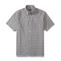 Men's gray Aloha shirt featuring a diamond pattern in 100% cotton