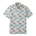 Vintage style men's Hawaiian shirt featuring rose and seal illustrations.
