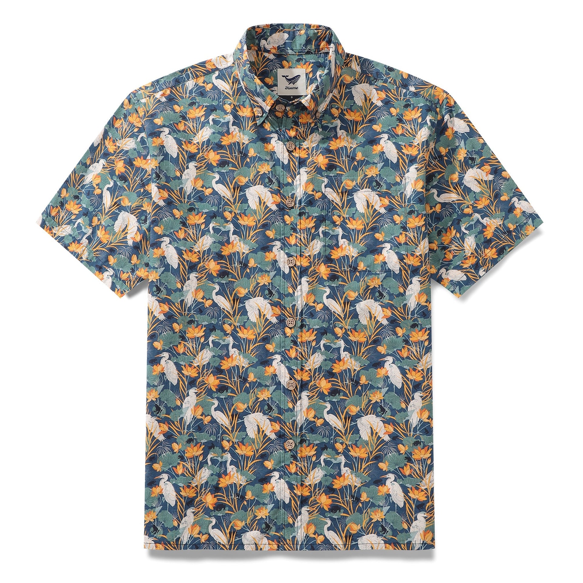 Men's short sleeve Hawaiian shirt featuring By the Pond artistic print by Cassandra O'Leary