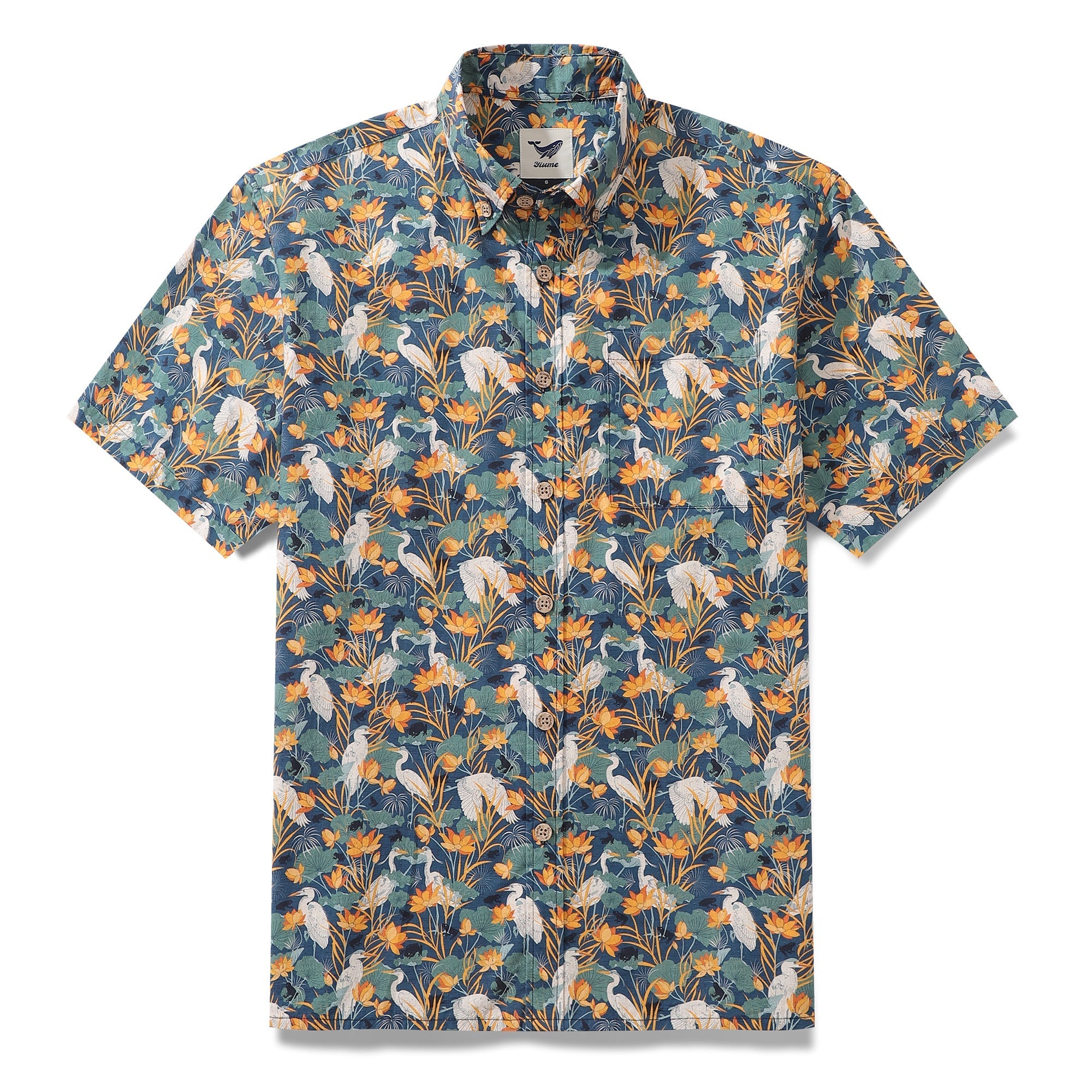 Men's short sleeve Hawaiian shirt featuring By the Pond artistic print by Cassandra O'Leary