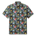 Men's navy Hawaiian shirt with multi-color midnight flower pattern by Caroline Bonne Müller.