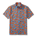 Light blue men's shirt with sea turtles and coral print