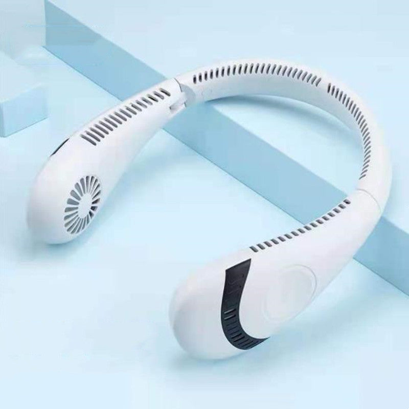 Leafless Portable Hanging Neck Fan with LED Display and 5 Speeds