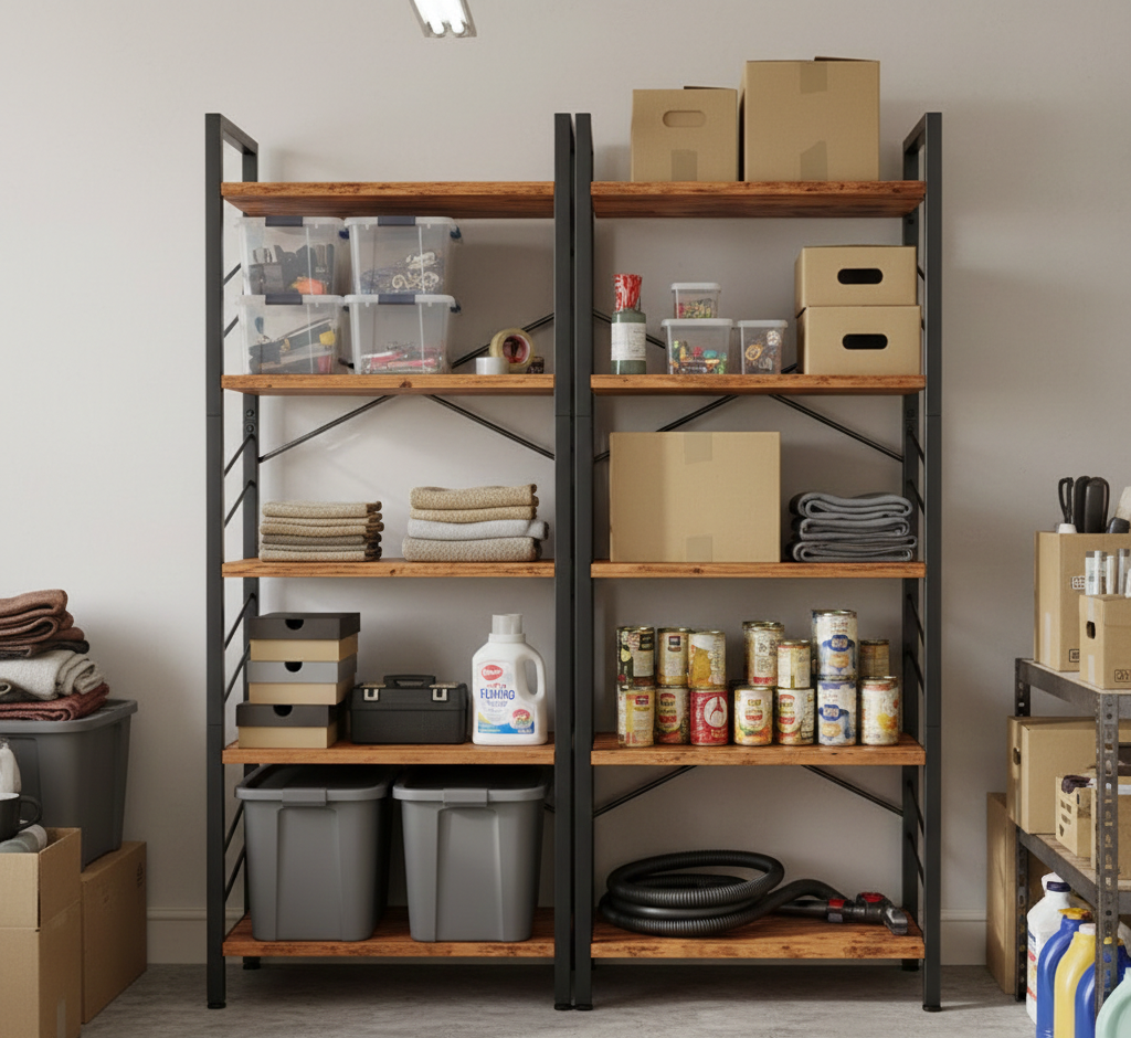 Industrial Metal Bookshelf Minimalist Storage Display Rack