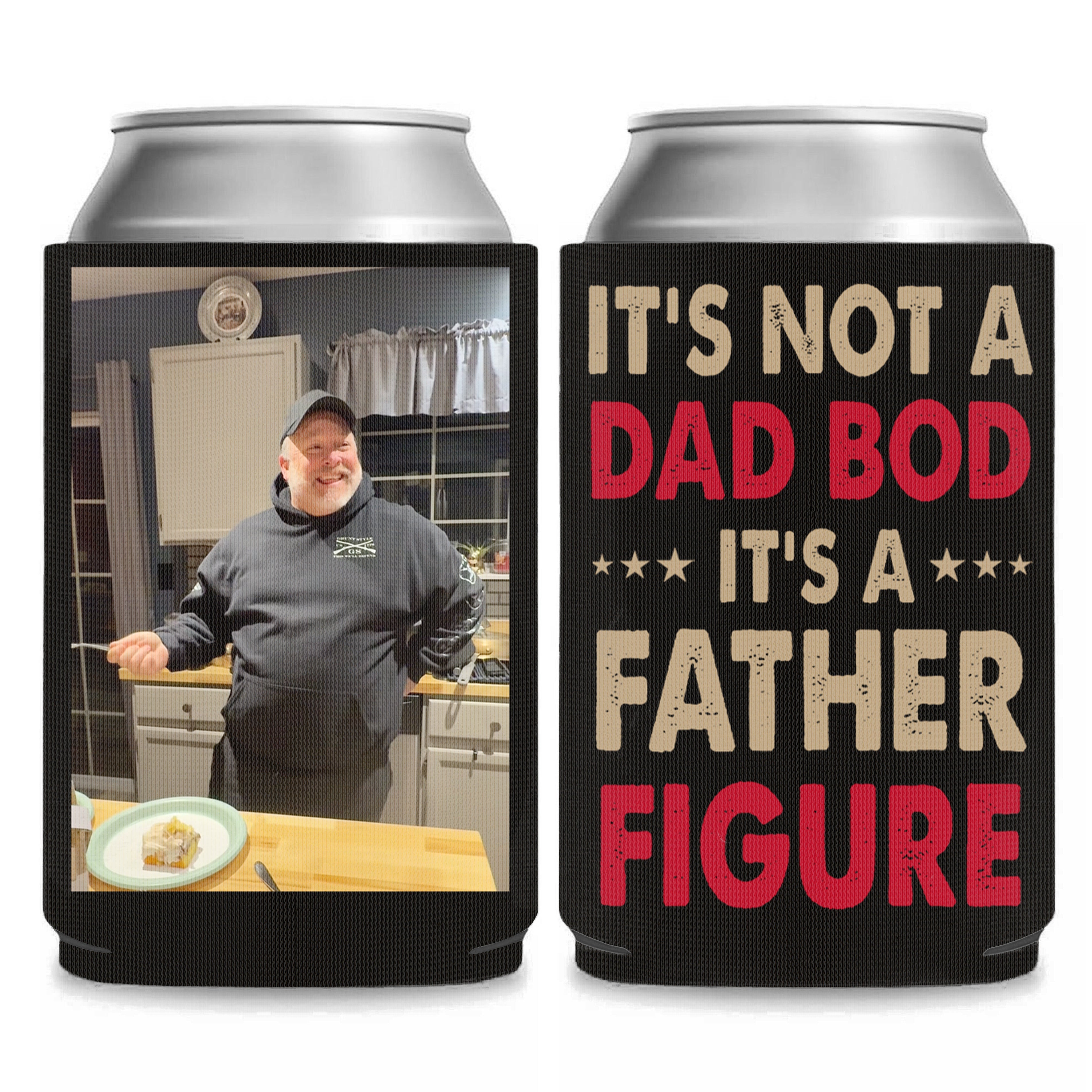 Personalized It's Not A Dad Bod Can Cooler | Custom Dad Photo Can Holder | Gift for Dad | Father's Day Gift Idea 682427