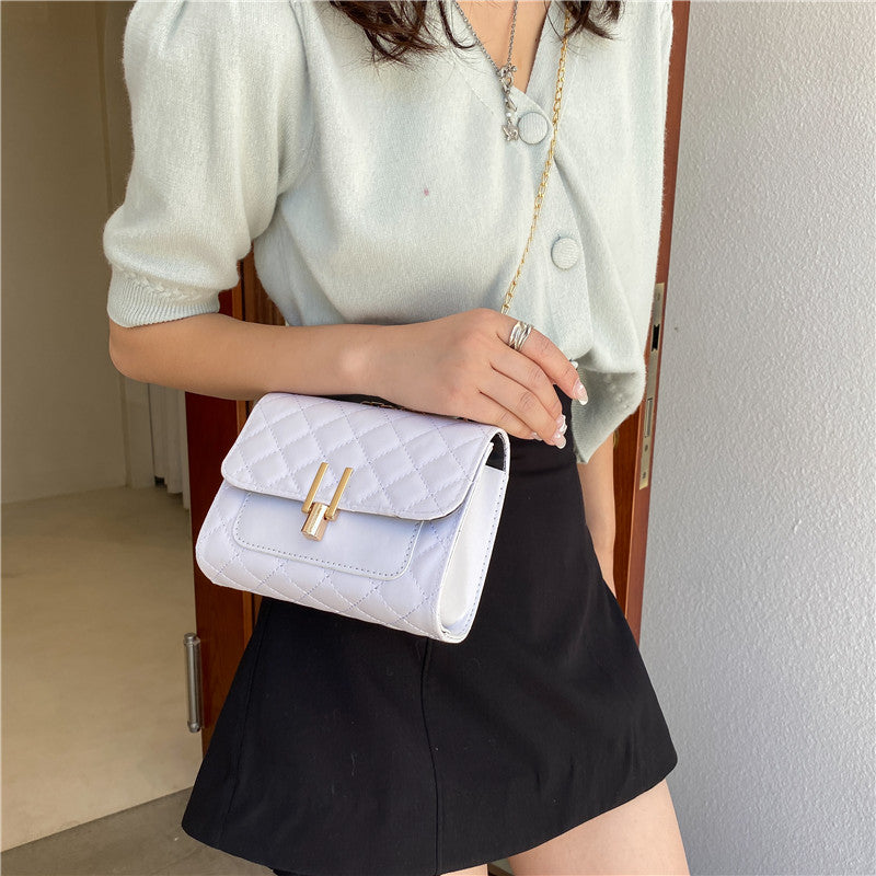 Luxury Black Diamond Lattice Crossbody Bag for Girls & Women