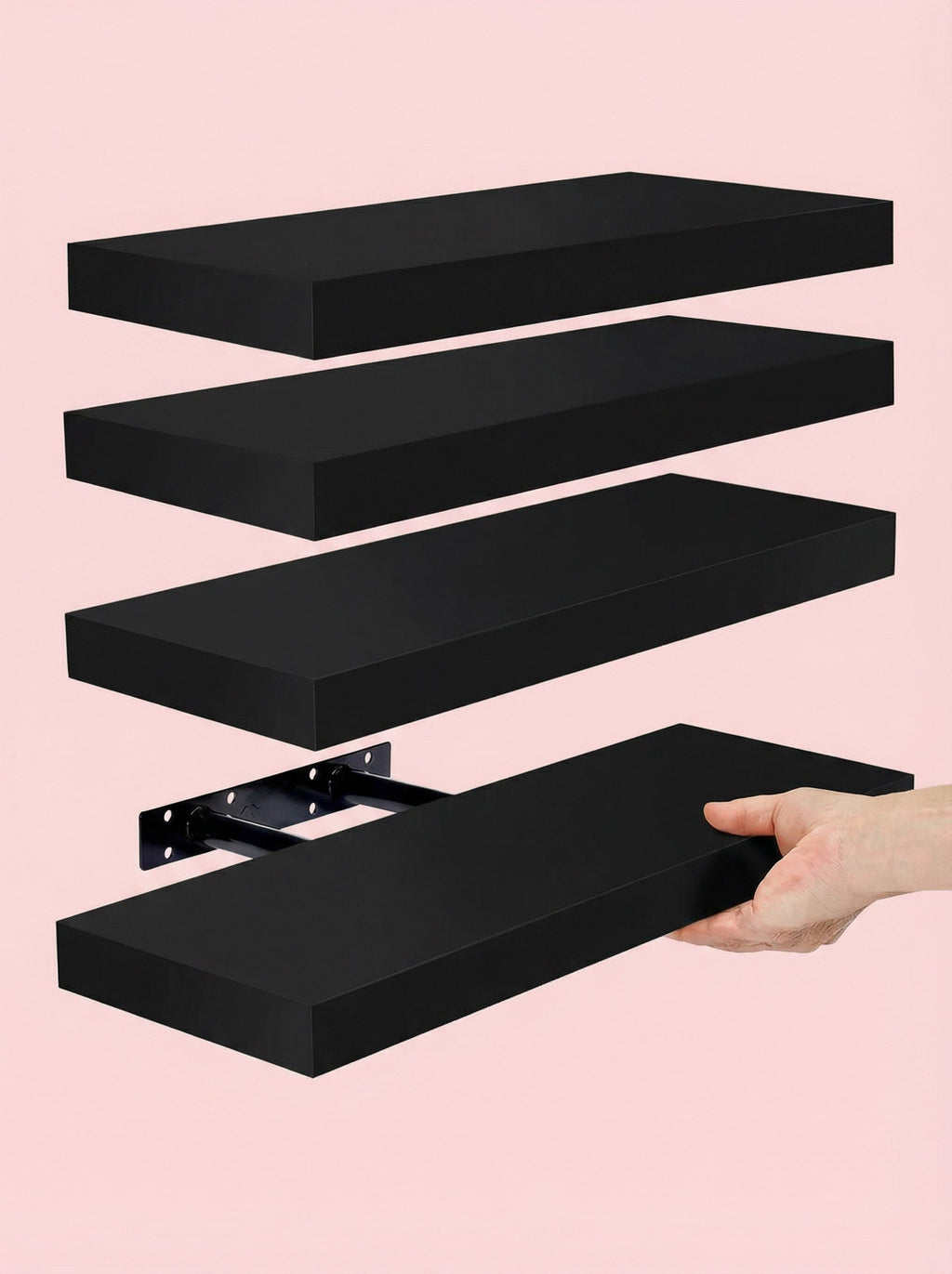 Set of 4 Modern Floating Shelves - 15.8 Inch Wall Storage Unit