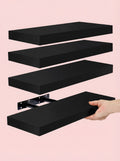 Set of 4 Modern Floating Shelves - 15.8 Inch Wall Storage Unit