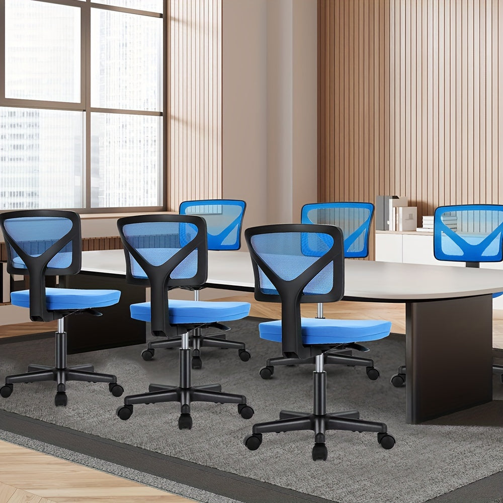 Ergonomic Armless Mesh Swivel Office Desk Chair with Wheels