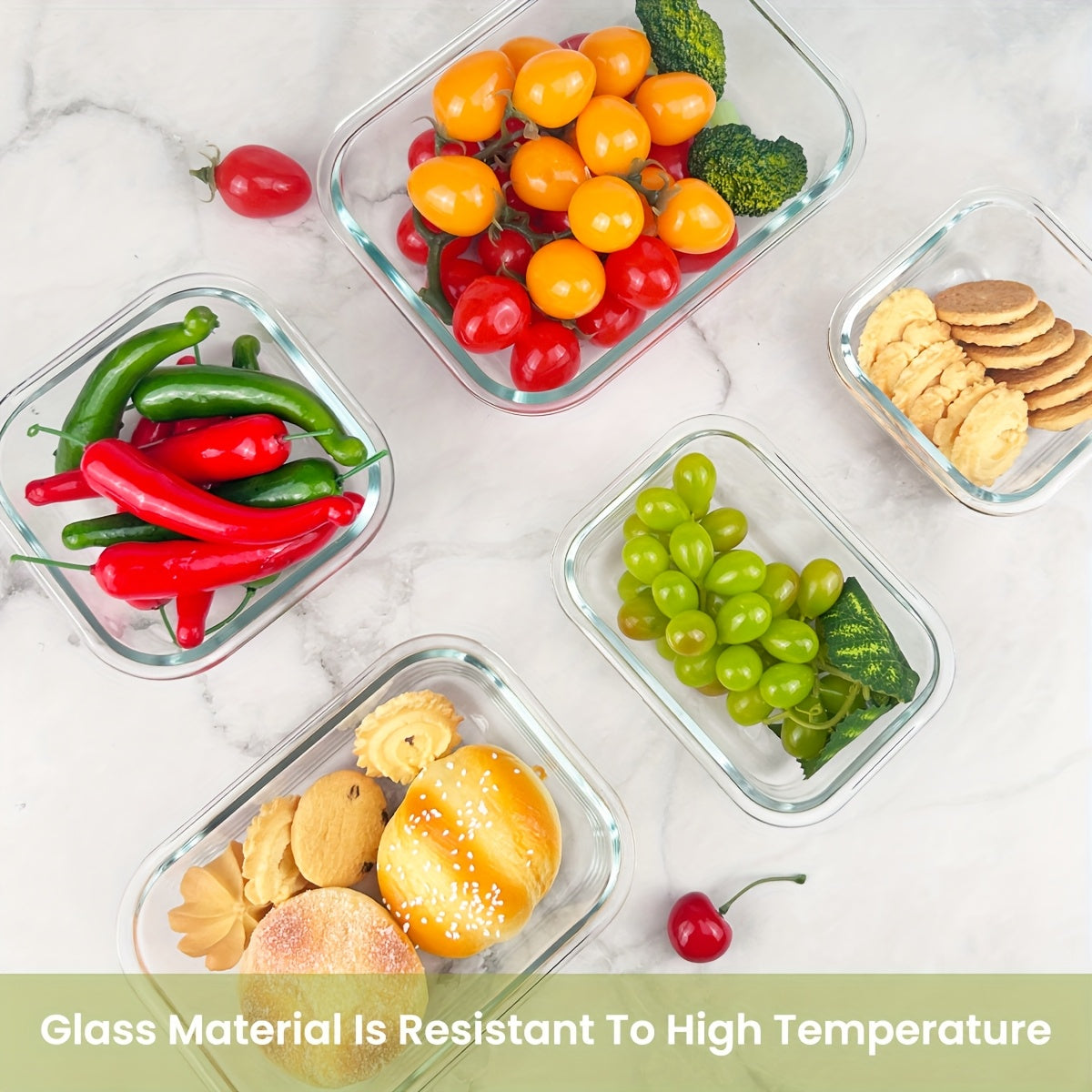 16-Piece Glass Food Storage Set with Airtight Lids for Kitchen
