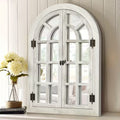 Arched Wood Frame Window Wall Mirror Farmhouse Decor