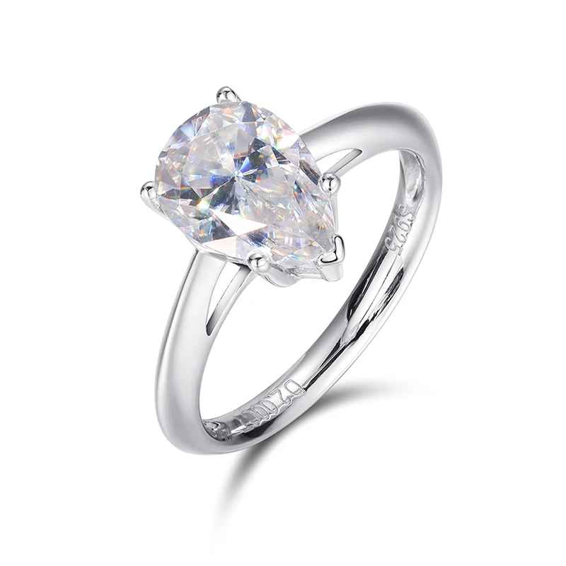 Timeless 925 Silver Pear Moissanite Ring