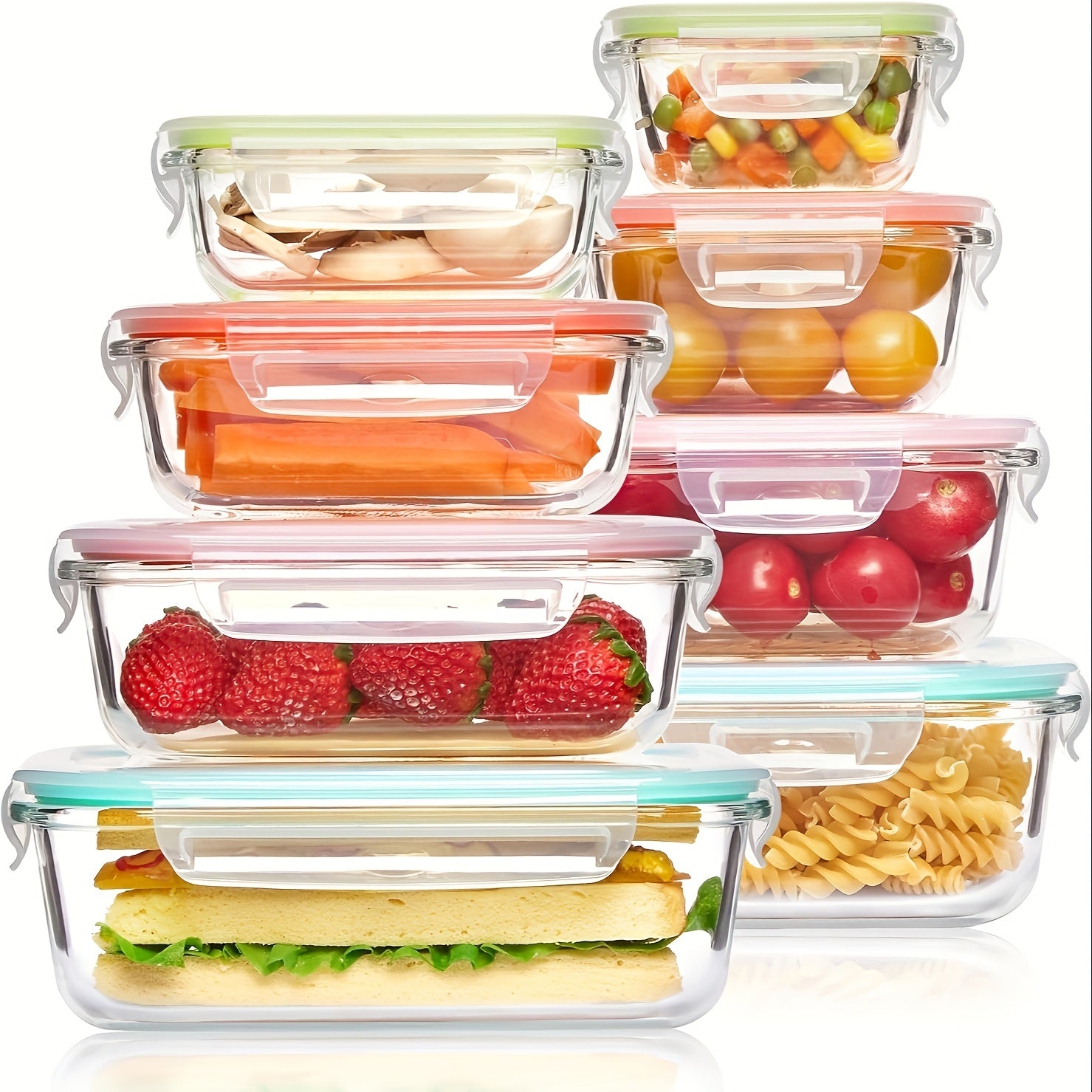 16-Piece Glass Food Storage Set with Airtight Lids for Kitchen