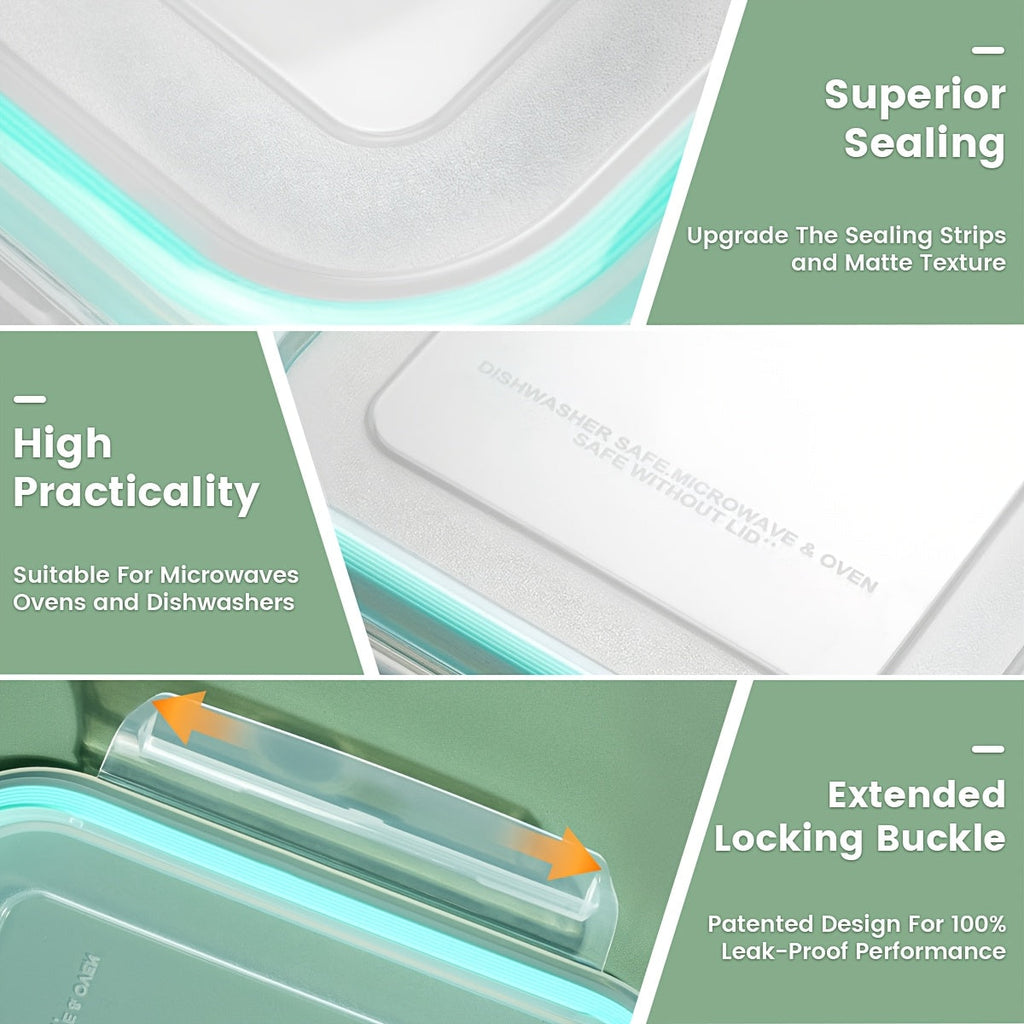 16-Piece Glass Food Storage Set with Airtight Lids for Kitchen