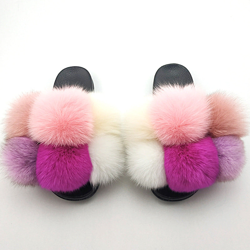 Women's Fluffy Faux Fur Open-Toe Maximalist House Slides