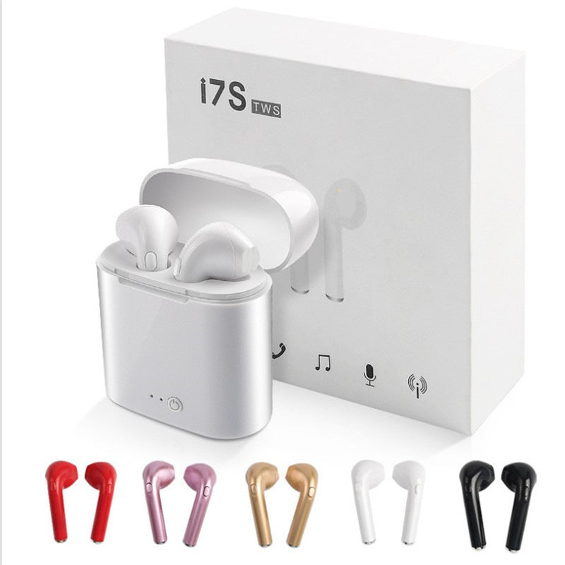 Wireless Bluetooth Earbuds with Charging Case - White, Red, Black