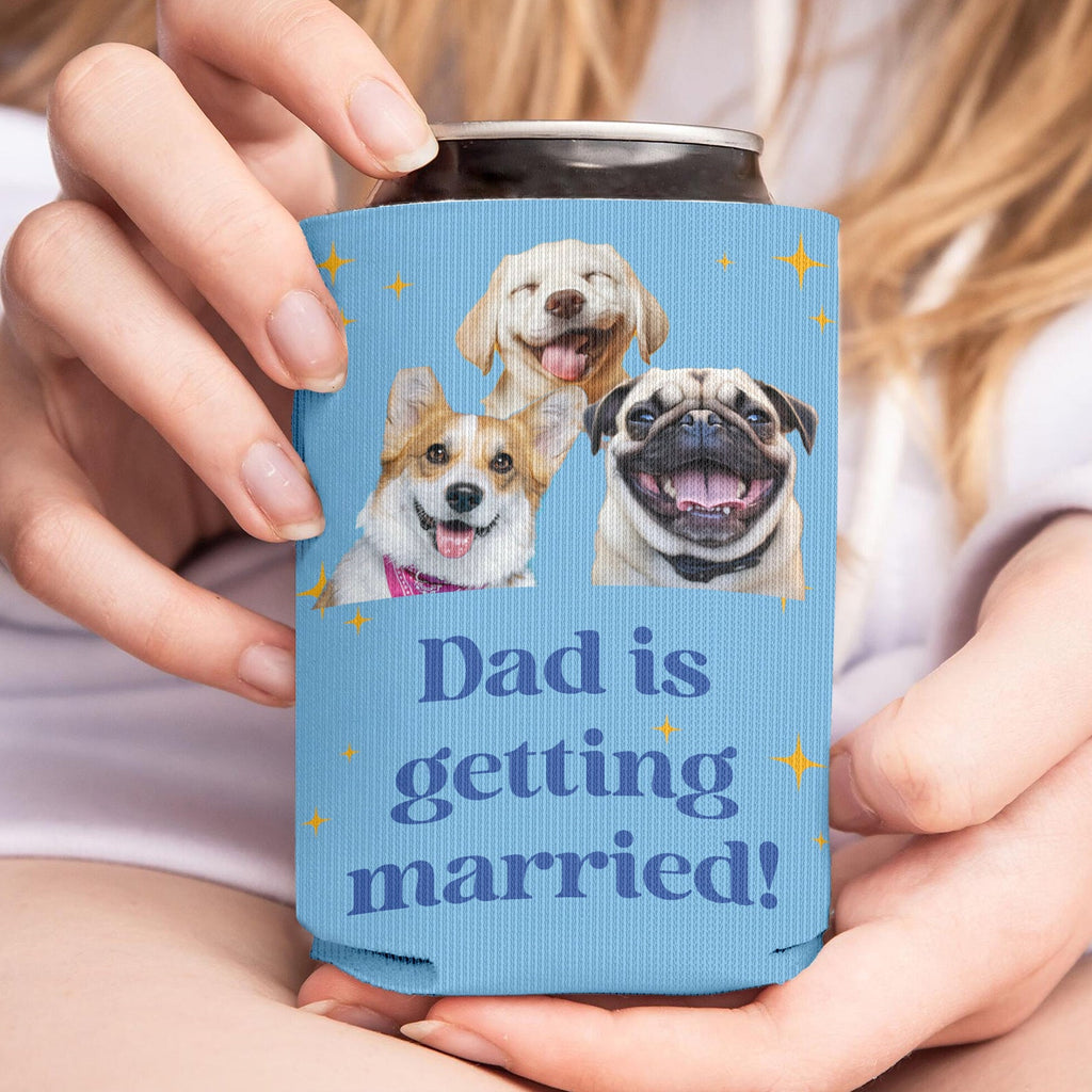 Personalized Dad Is Getting Married Can Cooler | Custom Dog Face Father’s Day Gift | Can Cooler Gift For Dad 682428