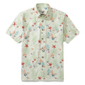 Men's coastal-themed Hawaiian shirt with shell and starfish print