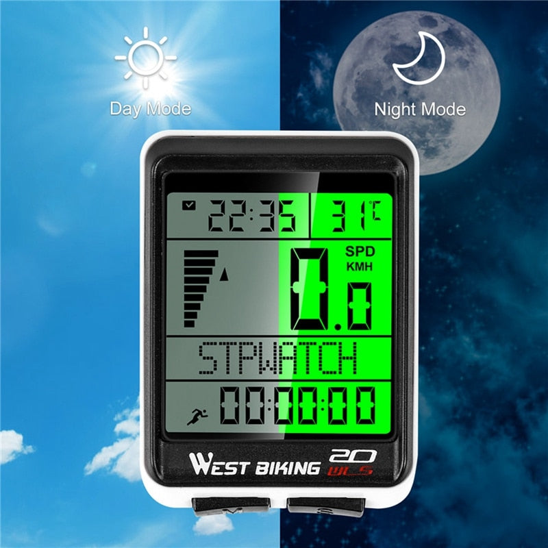 Waterproof Cycling Odometer & Smart Speedometer with LCD Backlight