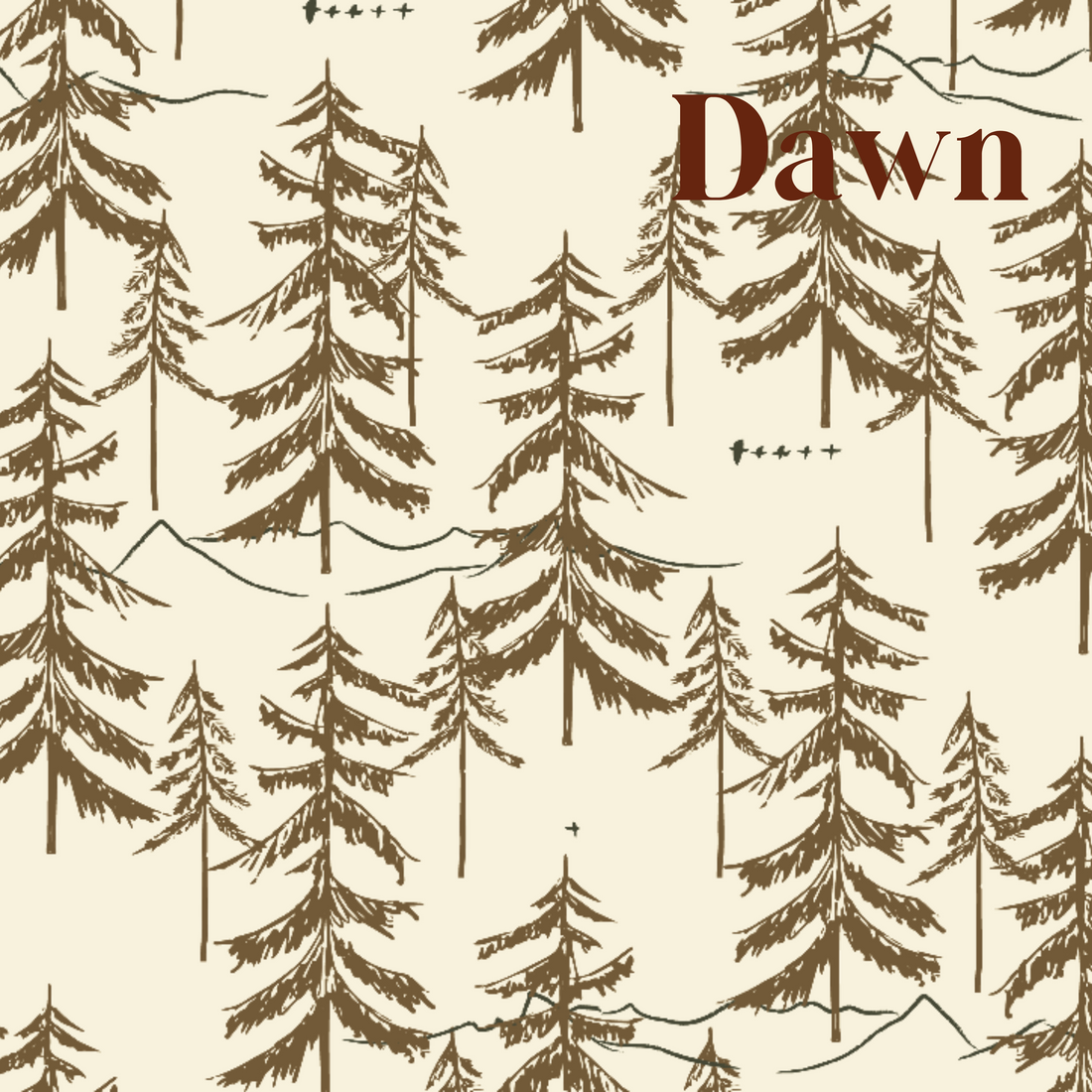 Cascade Nature-Inspired Wallpaper in Olive Green and White