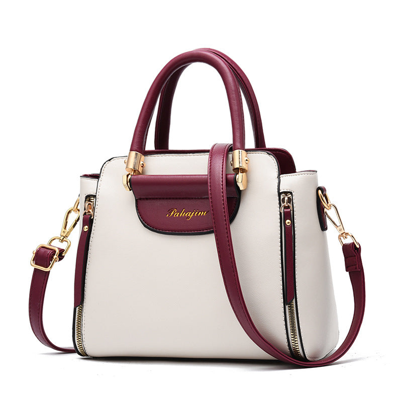 Versatile Leather-Style Parent Tote and Crossbody Bag for Baby Gear