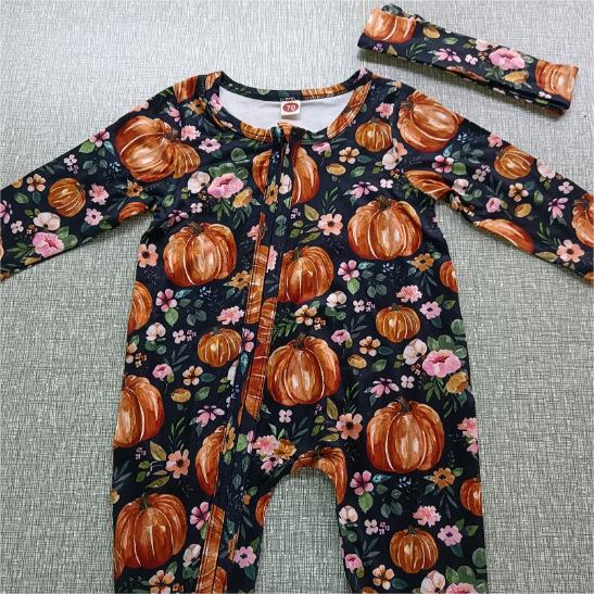 Baby Girl Floral Print Ruffle Playsuit with Headband