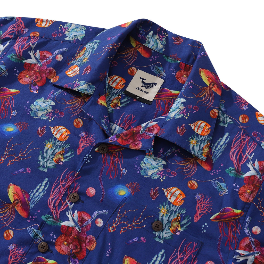 Men's Sea Trek Camp Collar Hawaiian Shirt in Cotton