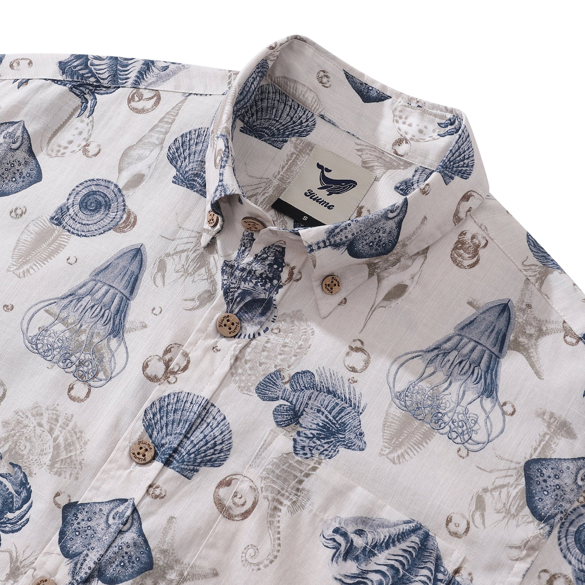 Men's Ocean Coast Cotton Hawaiian Shirt Short Sleeve