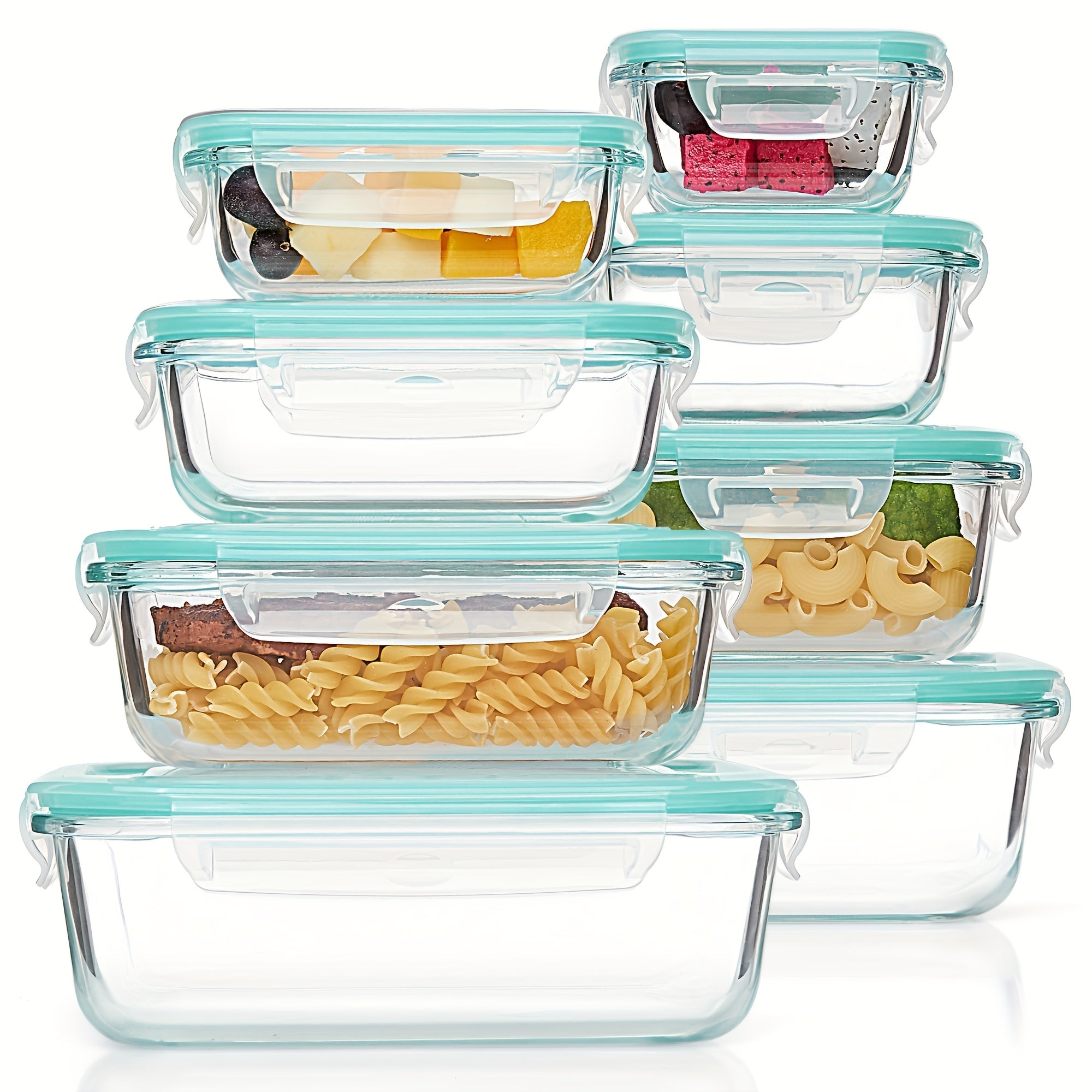 16-Piece Glass Food Storage Set with Airtight Lids for Kitchen