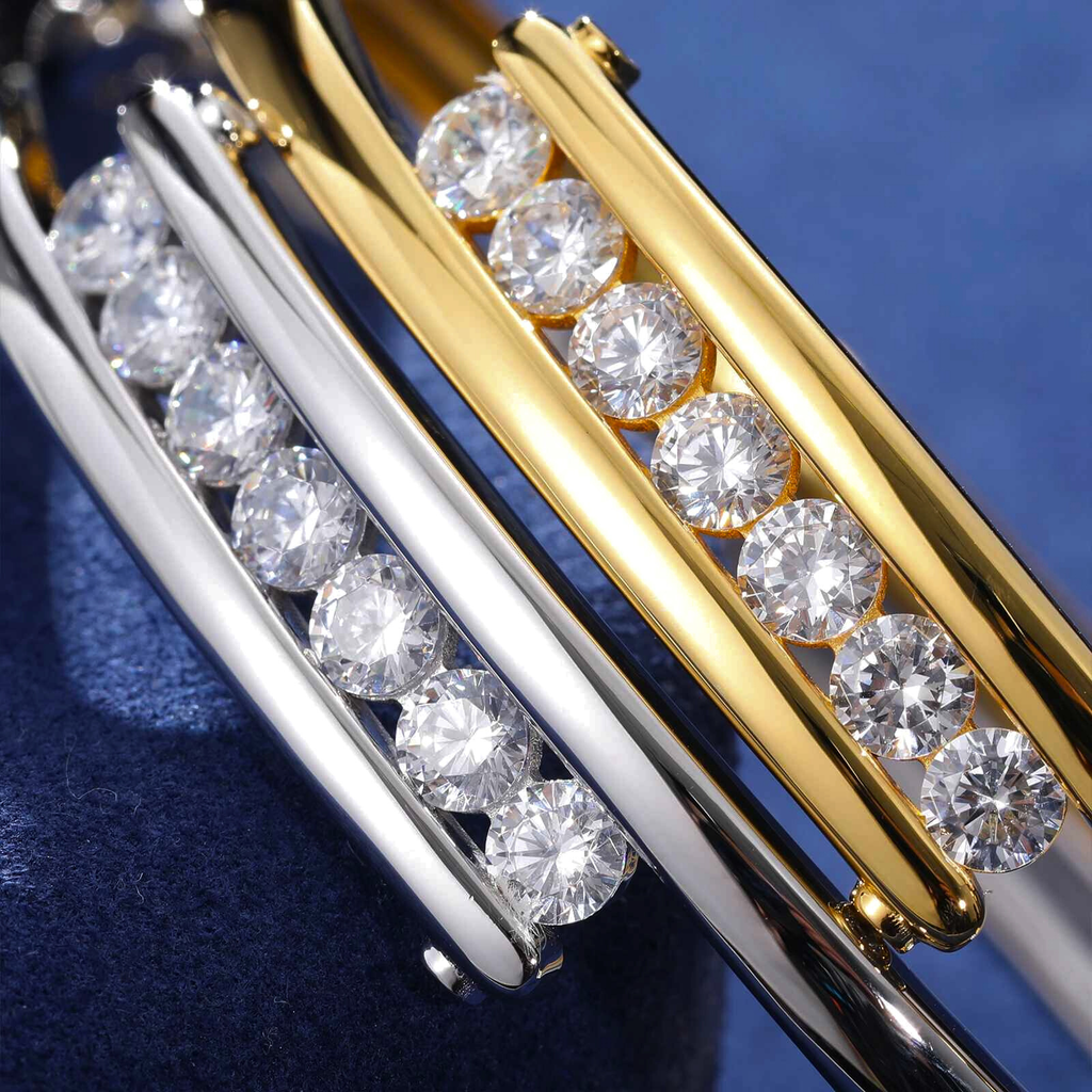 Timeless Éclat Rivière Bracelet in Sterling Silver S925, Moissanite Stones