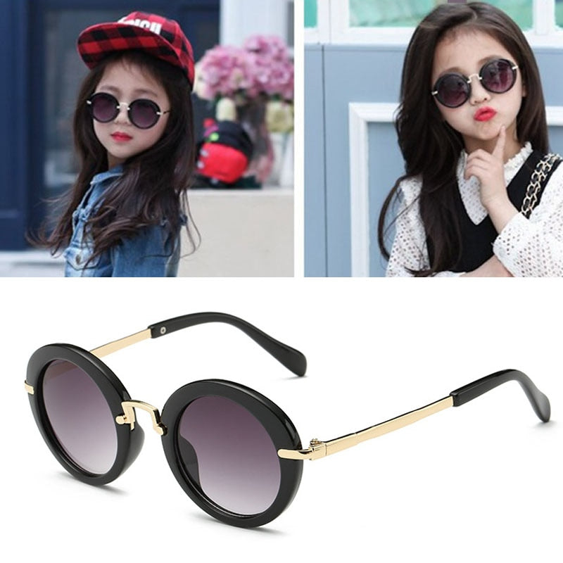 Cute round polarized kids sunglasses with UV400 protection for children