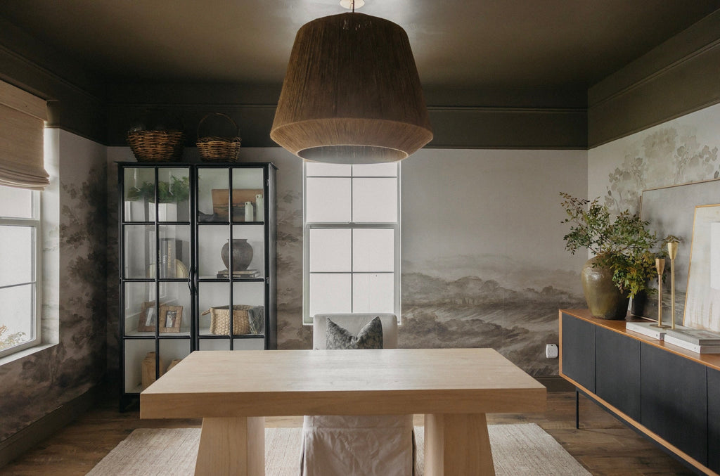 Somerset Fields Nature-Inspired Wallpaper in Taupe and Cream