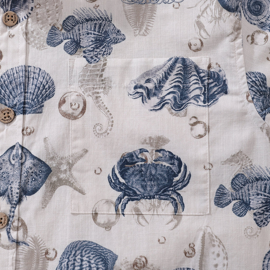 Men's Ocean Coast Cotton Hawaiian Shirt Short Sleeve